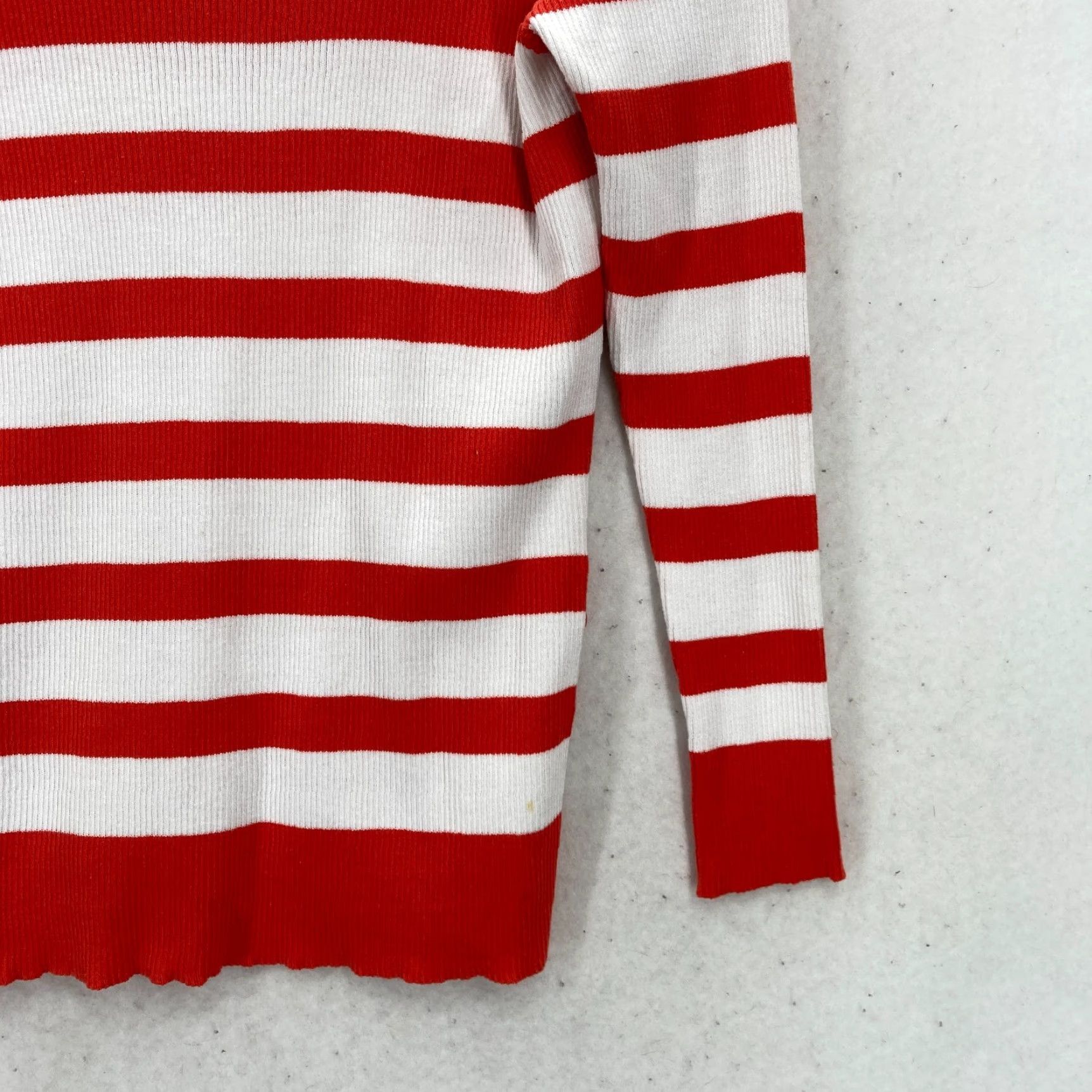 Vintage Lane Bryant Sweater 18/20 Red White Striped Boat Neck Button Nautical NWT Size XXL / US 16-18 / IT 52-54 - 3 Thumbnail