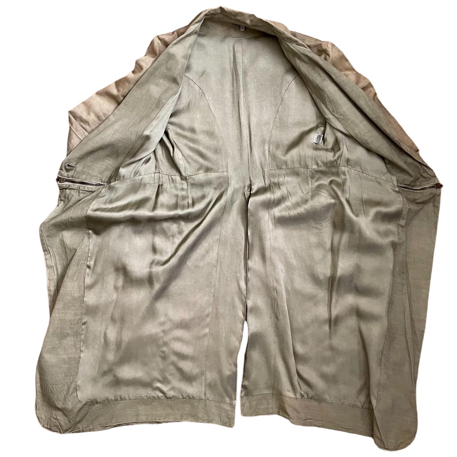 Sandrine Philippe Sandrine Philippe Beige Paneled Zip Waist Deconstructed Coat Size S / US 4 / IT 40 - 7 Thumbnail