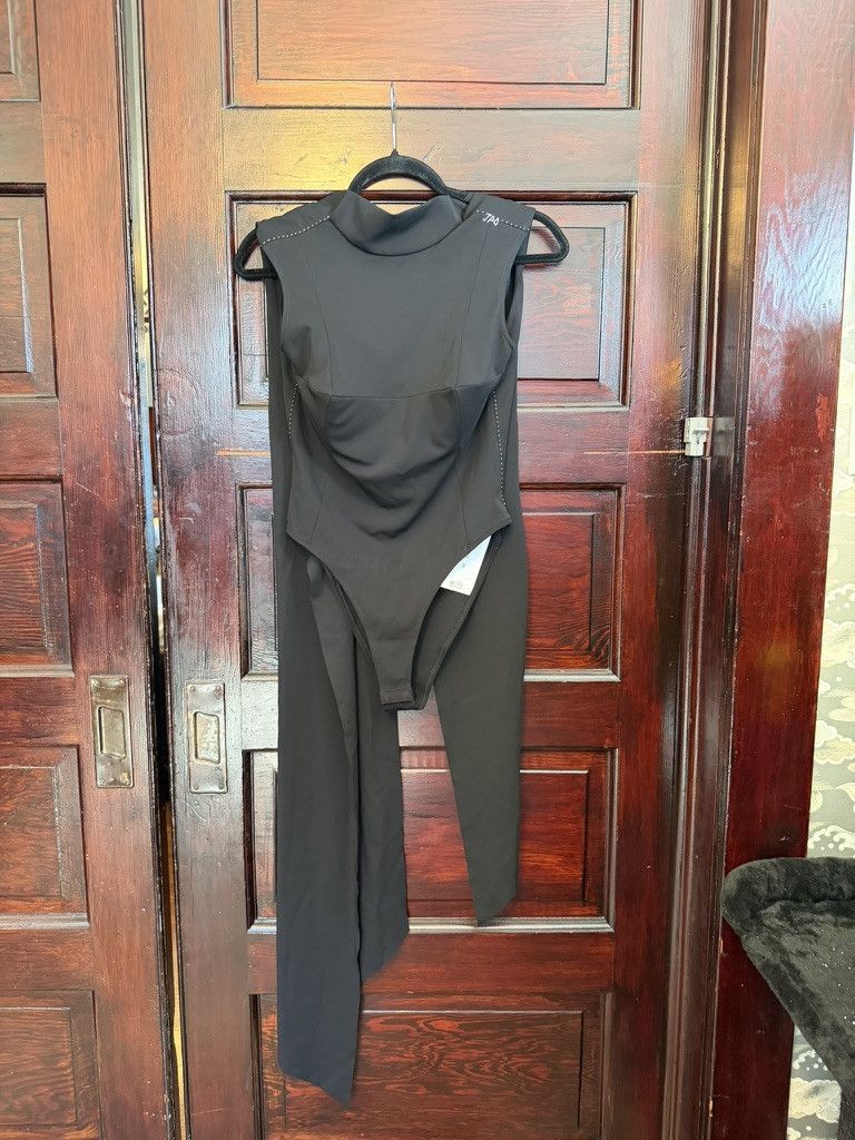 Jean Paul Gaultier JPG Black Bodysuit with Asymmetric Draped Panels Size S / US 4 / IT 40 - 2 Thumbnail