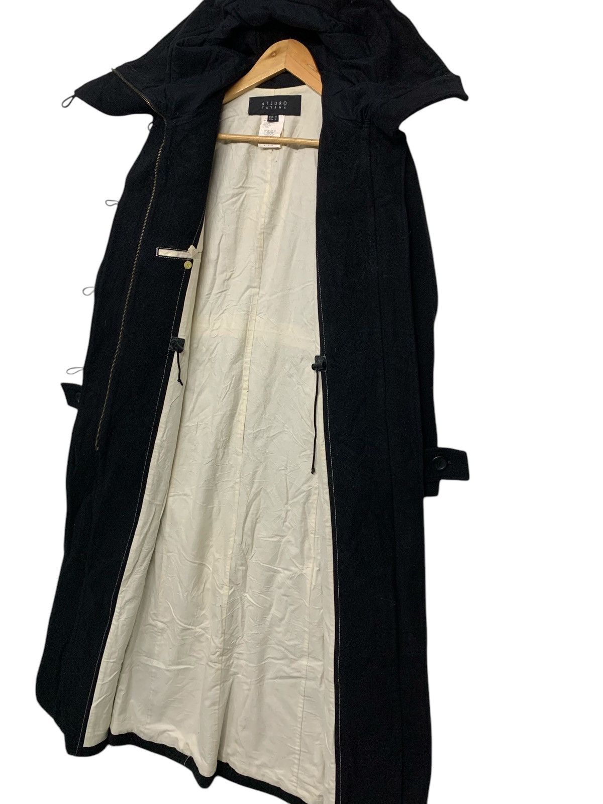 ATSURO TAYAMA × Designer × Japanese Brand Very Rare‼️Atsuro Tayama Hoodie Wool Long Jacket Zipper Down Size S / US 4 / IT 40 - 4 Thumbnail