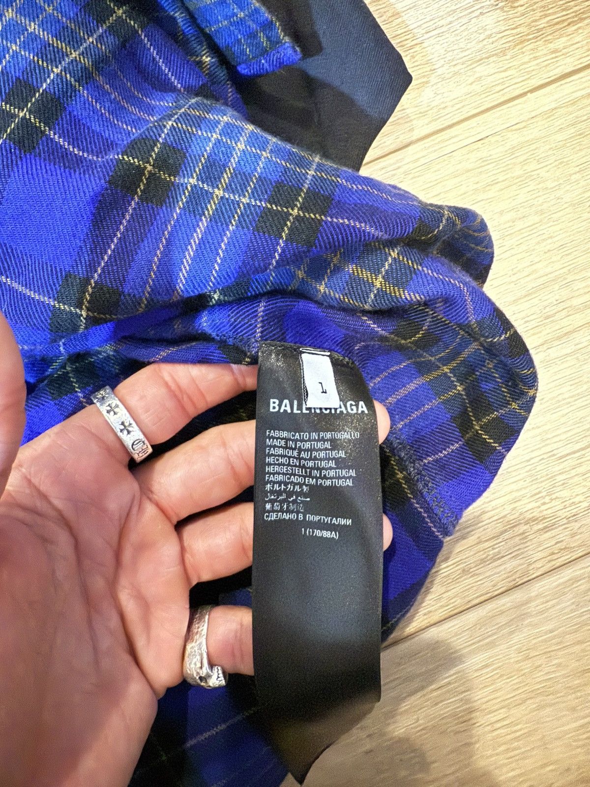 Balenciaga Balenciaga Hybrid Flannel Shirt Size US S / EU 44-46 / 1 - 4 Thumbnail