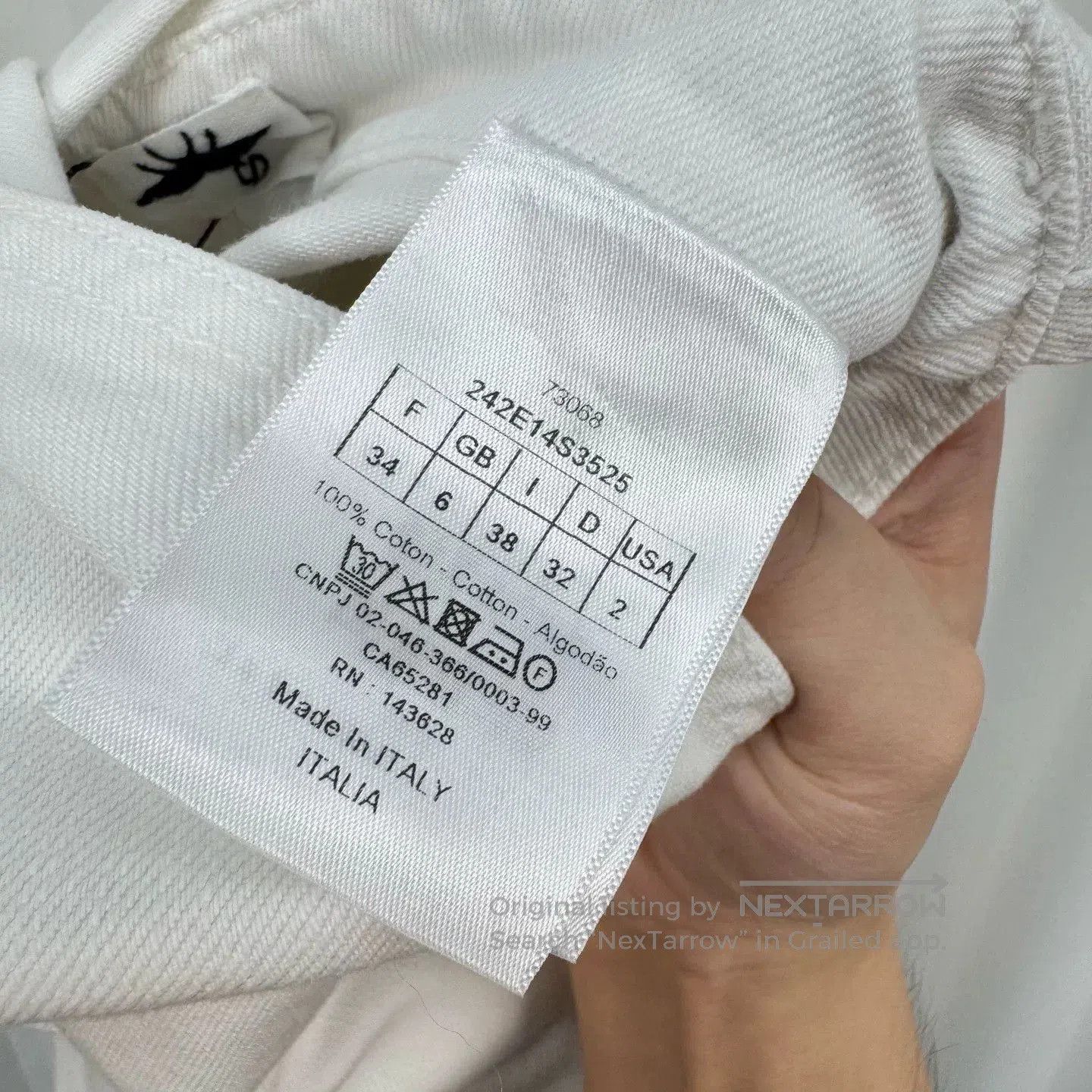Dior Dior Embroidered Bee White Denim Overalls. Size 33" - 6 Thumbnail