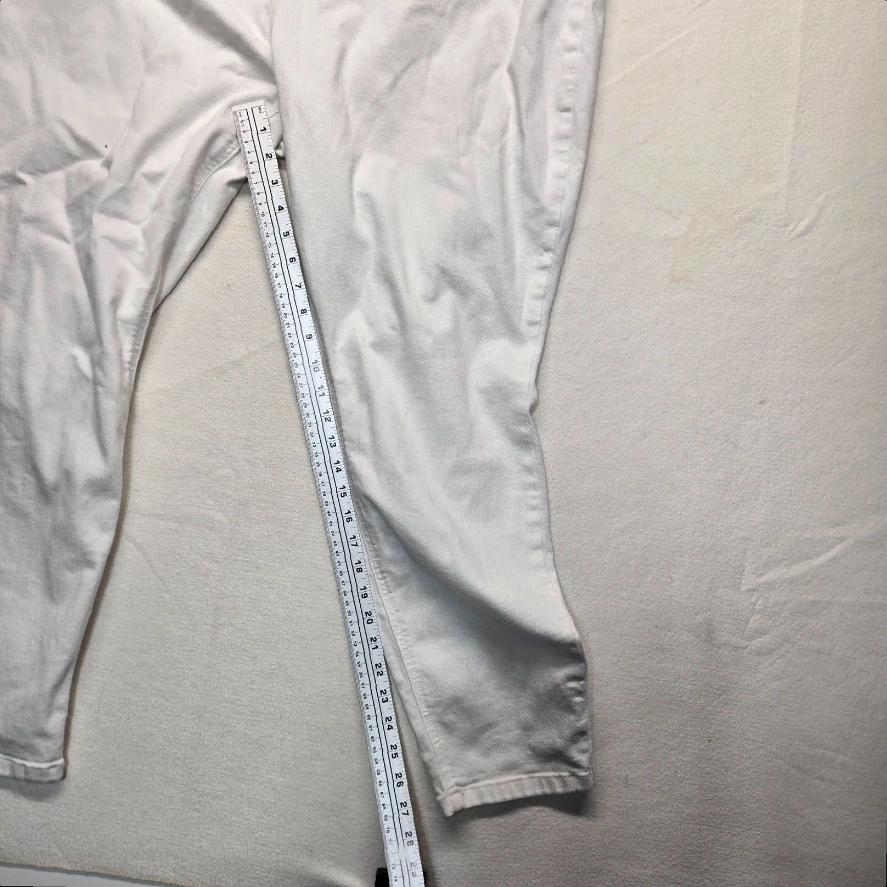 Vintage LL Bean Pants Solid White Straight Leg 100% Cotton Regular Casual Women's 24W Size 42" / US 20 - 6 Thumbnail