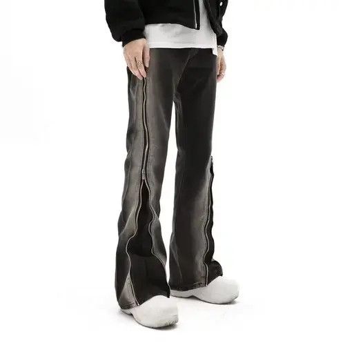 Japanese Brand × Vintage #30 Baggy Flare Split Zipper Straight Vintage Washed Size US 29 - 1 Thumbnail