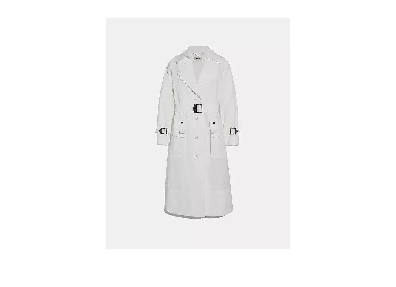 Coach White Trench coat Size L / US 10 / IT 46 - 1 Thumbnail