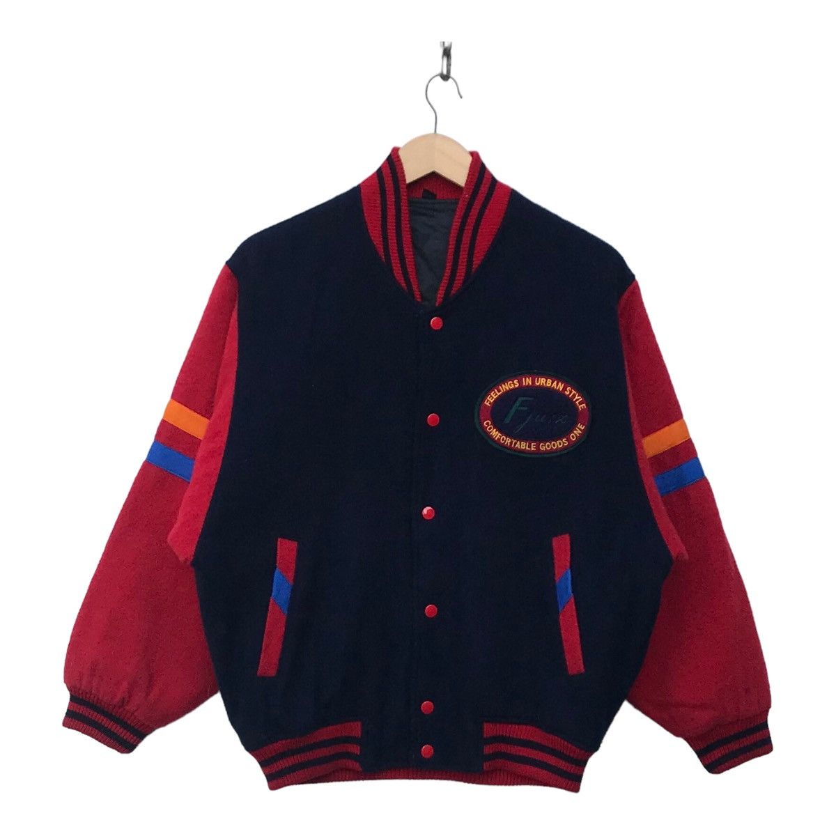 Japanese Brand Urban Style Multicolour Streetwear Varsity Jacket Size US M / EU 48-50 / 2 - 2 Thumbnail