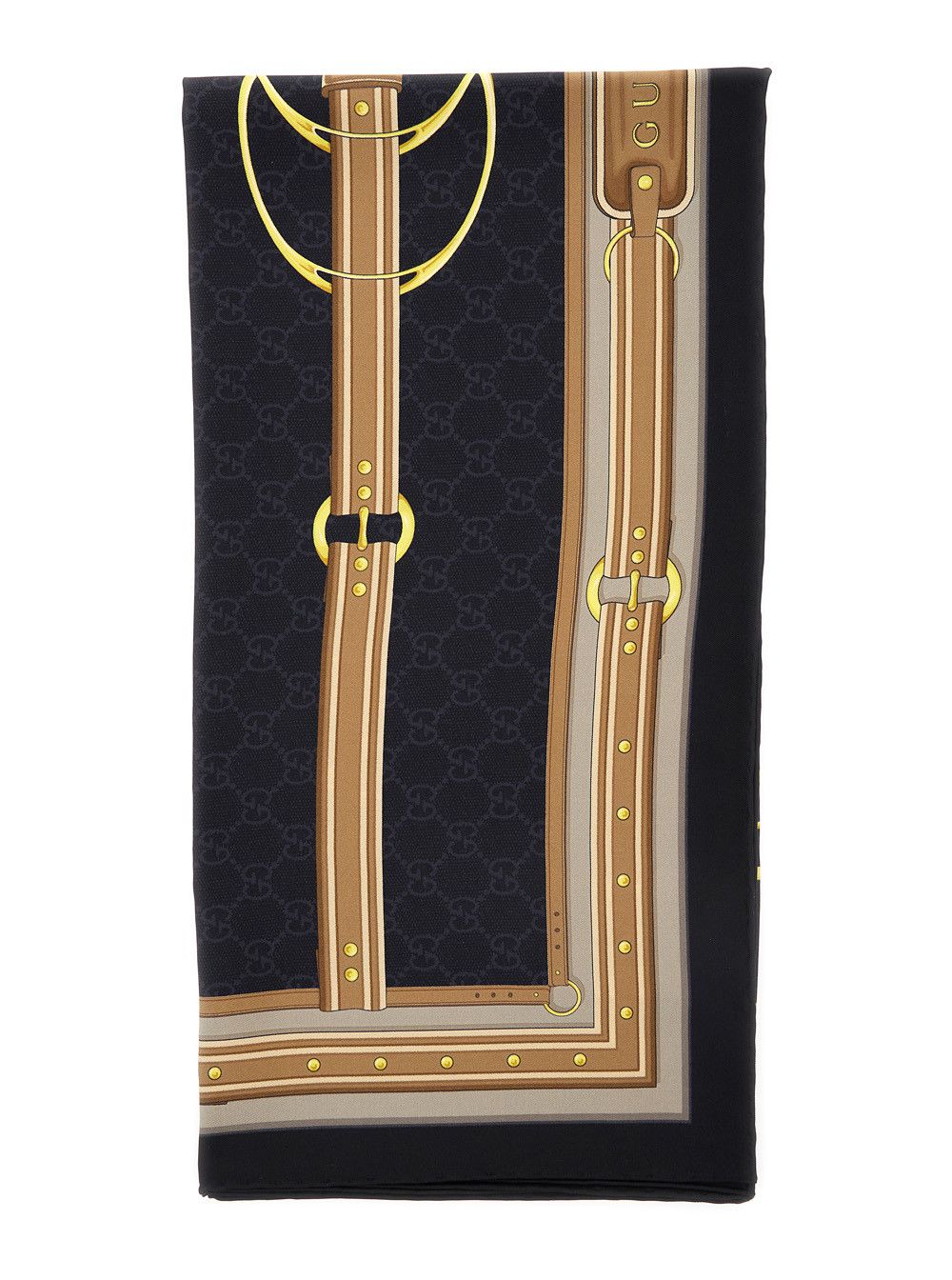 Gucci Multicolor Scarf with Stirrup, Horsebit and GG All-Over Print in Silk for Women Size ONE SIZE - 1 Thumbnail