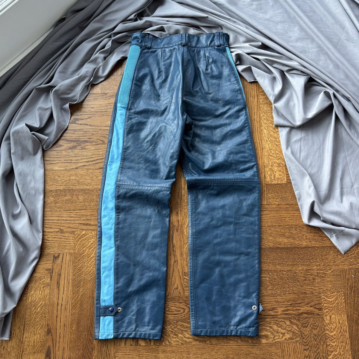 Indian Motorcycle × Vintage 1980s Vintage Leather Motorcycle Suit Set Jacket & Pants 70s Size 38R - 7 Thumbnail