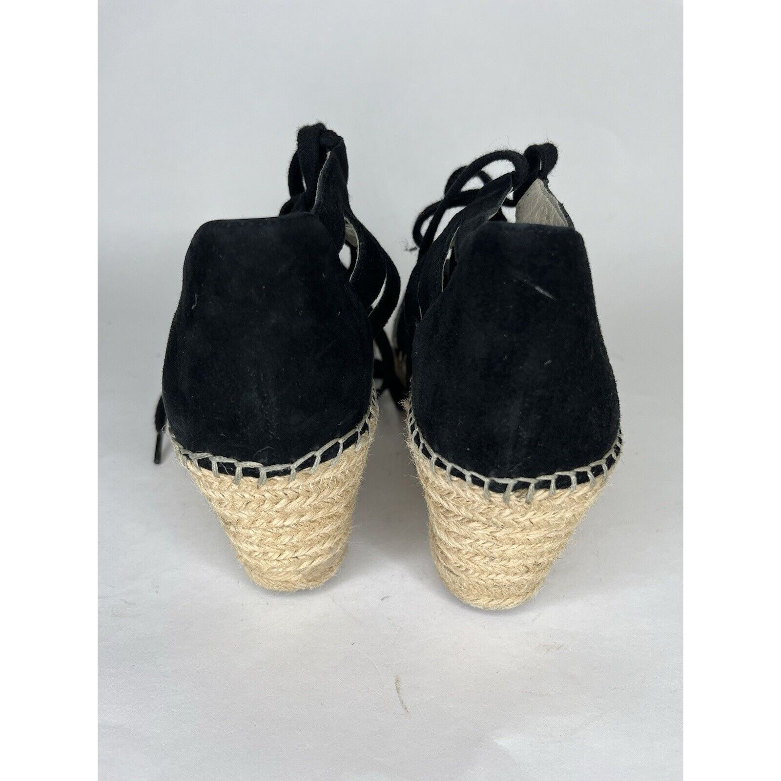 Other Abeo Black Suede Leather Lace Up Espadrilles Wedges Sandals Size US 9 / IT 39 - 5 Thumbnail