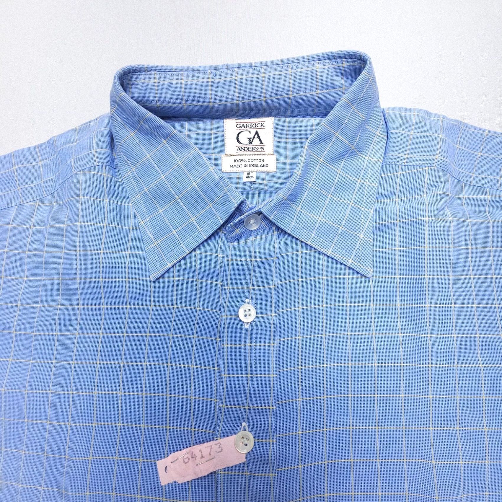 JW Anderson Vintage Garrick Anderson Dress Shirt Mens 16 / 41 Blue Plaid Shirt Size 42R - 2 Thumbnail