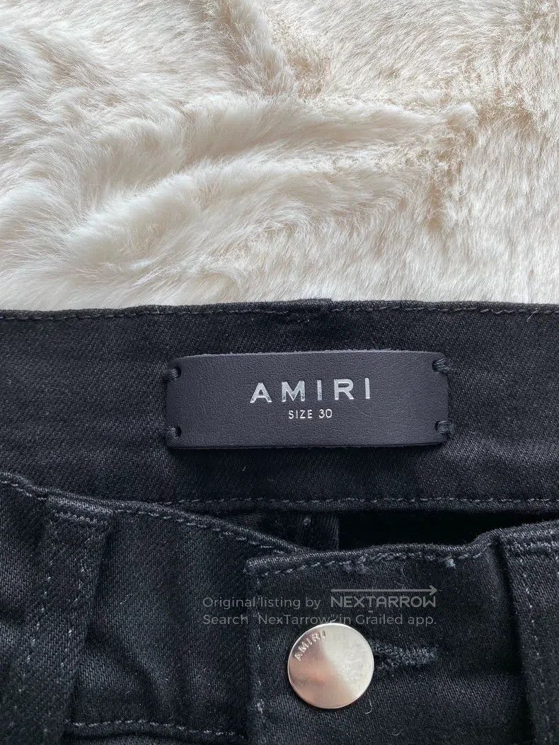 Amiri Amiri Size 30 Black water color split leather MX1 jeans Size US 30 / EU 46 - 2 Thumbnail