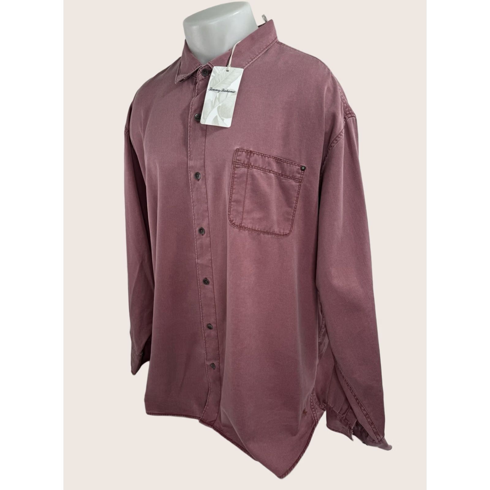 Tommy Bahama TOMMY BAHAMA - Hawaiian Shirt - Mens 3XL Big & Tall Red Tahitian Twilly Button-Up Long Sleeve Aloha Size US XXL / EU 58 / 5 - 1 Thumbnail
