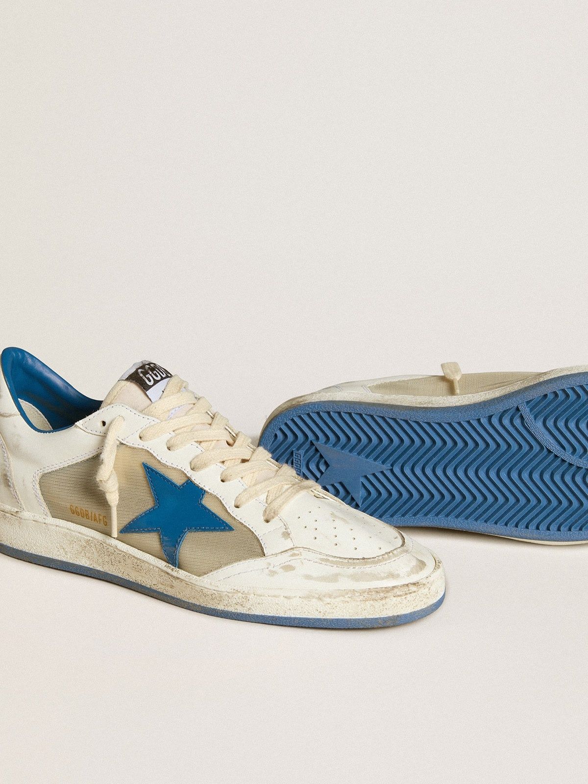 Golden Goose o1w1db10725 Ball Star Low-Top Sneakers in White/Blue Size US 12 / EU 45 - 3 Thumbnail