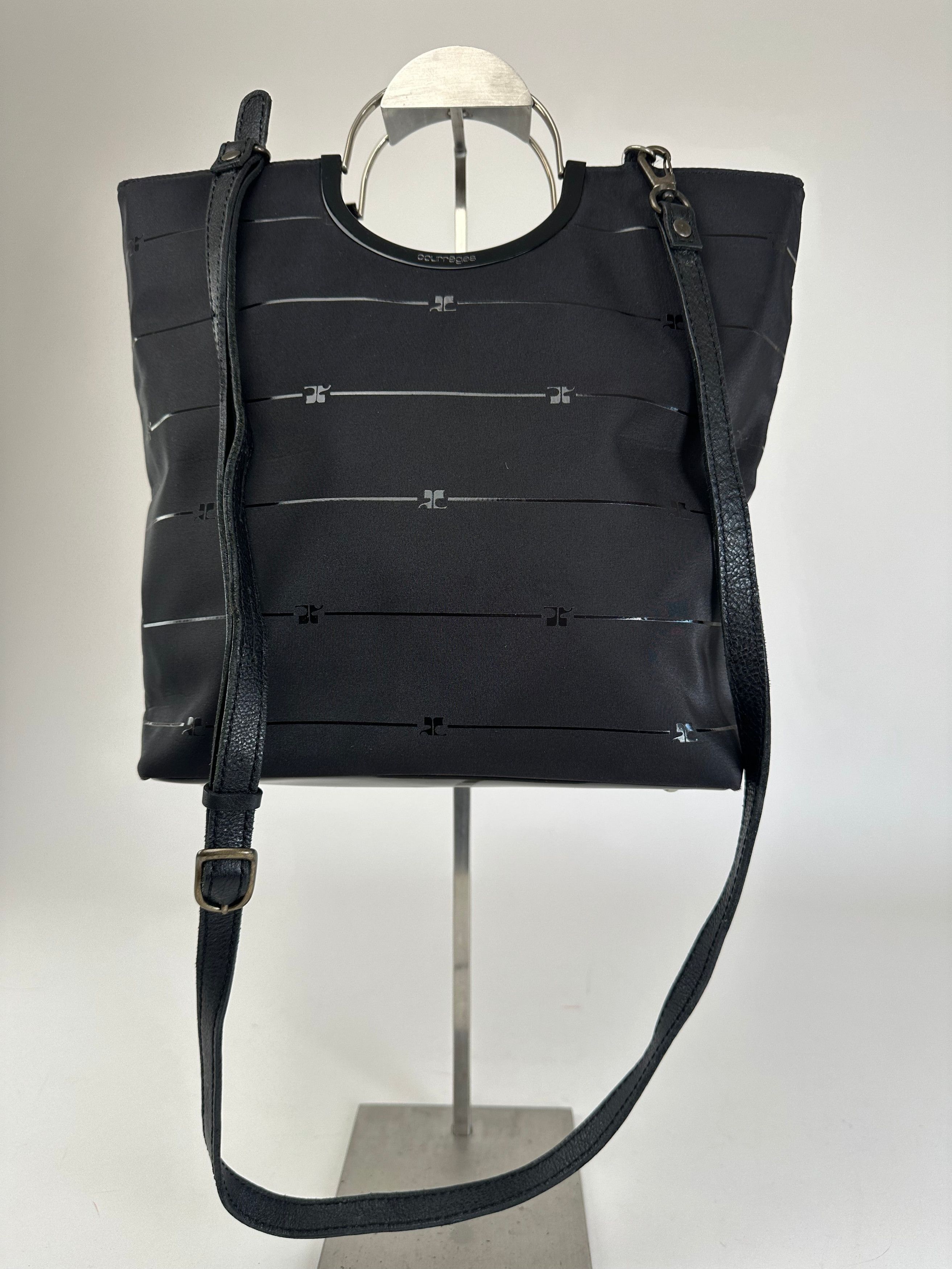 Courreges Vintage Courrèges AC Monogram 2Way Tote Bag Black Size ONE SIZE - 1 Thumbnail