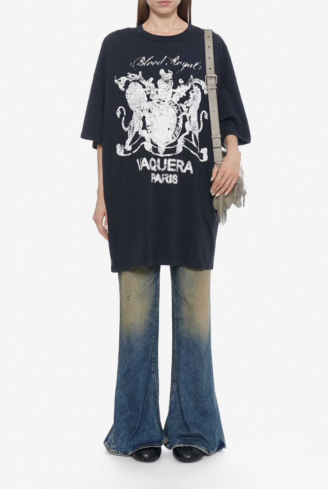 Vaquera Last Vaquera Black Padded Shoulder Tall Tee Size XS / US 0-2 / IT 36-38 - 4 Thumbnail