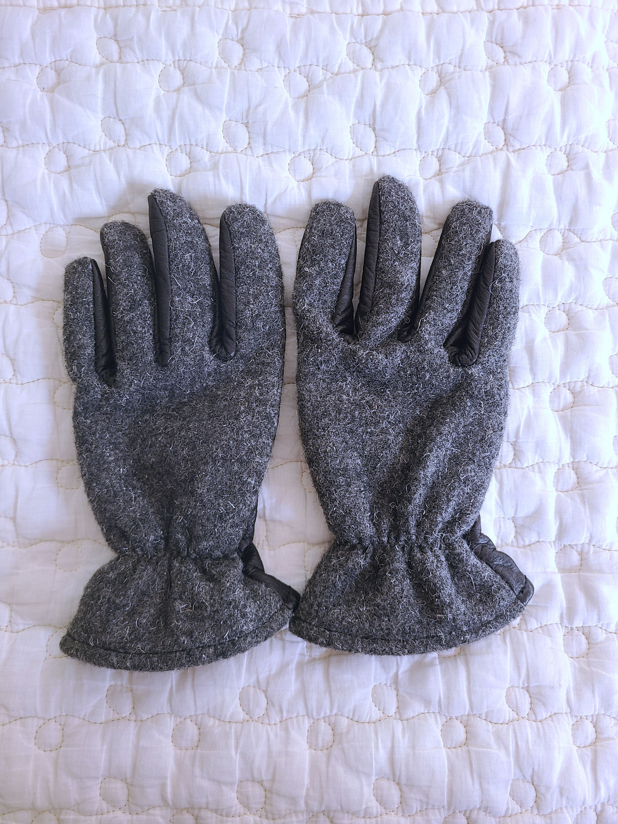 Comme des Garcons × Comme des Garcons Homme Wool/Leather Gloves Size ONE SIZE - 3 Thumbnail