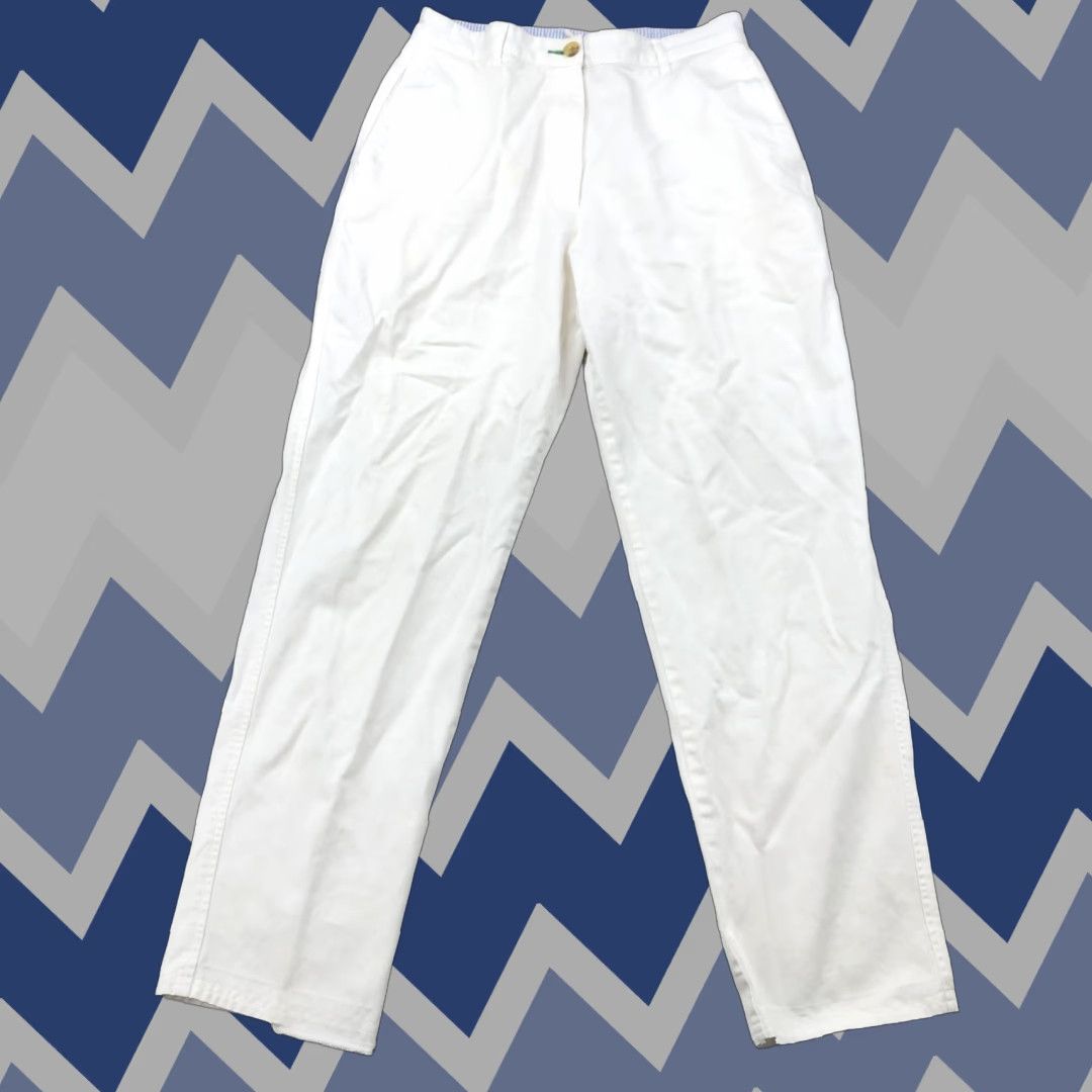 Tommy Hilfiger VINTAGE Tommy Hilfiger Pants Womens 10 White Straight Leg Casual Preppy Logo 90s Womens Size 32" / US 10 / IT 46 - 1 Thumbnail