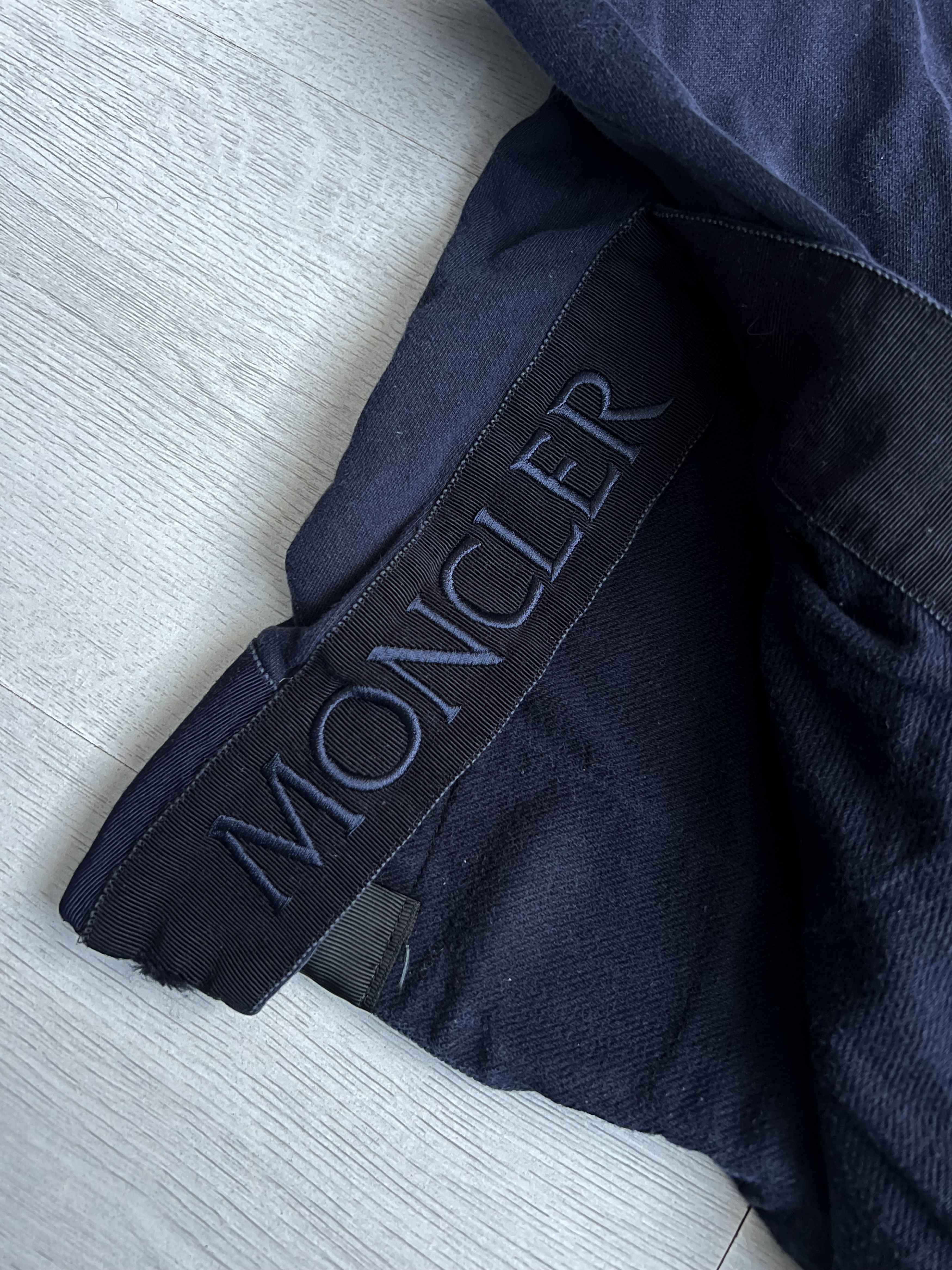 Moncler Moncler Navy Blue Cotton Knit Zipped Hooded Sweatshirt Size S / US 4 / IT 40 - 2 Thumbnail