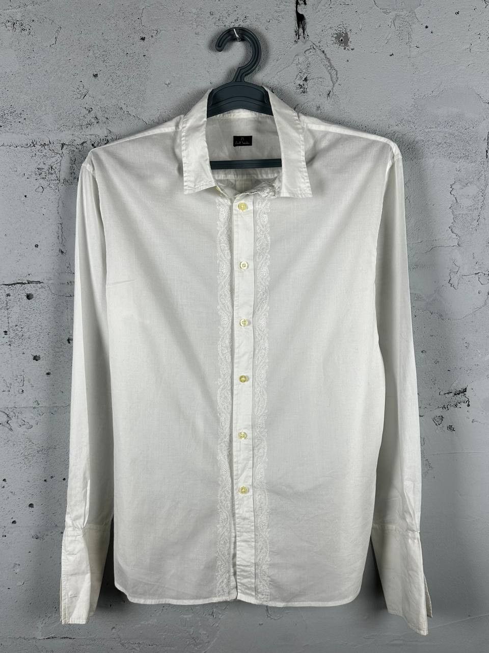 Designer × Paul Smith Vintage Paul Smith White Embroidered Designer Shirt Size US L / EU 52-54 / 3 - 2 Thumbnail