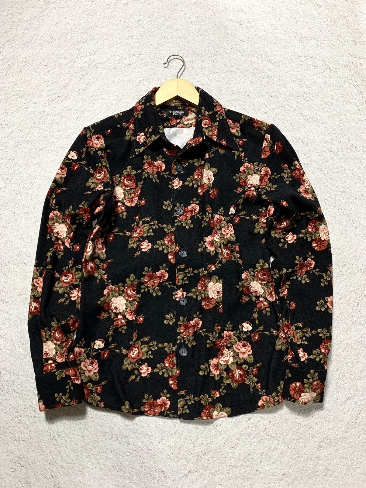 Tornado Mart 💥 Rare Tornado Mart Floral Overprint Long Sleeve Shirt Size US M / EU 48-50 / 2 - 3 Thumbnail