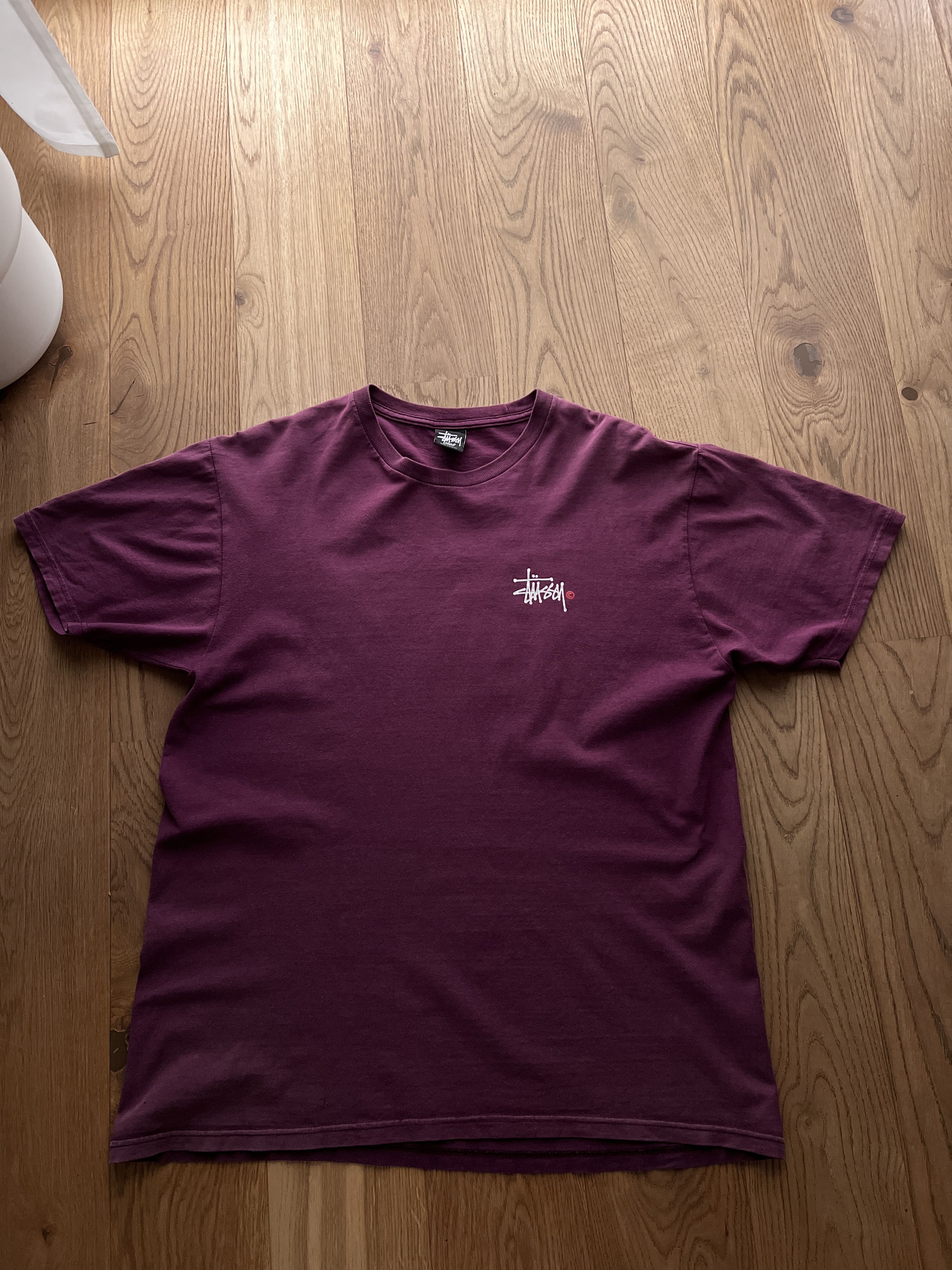 Stussy Crazy Stussy sunfaded burgundy vintage big back logo t shirt Size US L / EU 52-54 / 3 - 20 Thumbnail