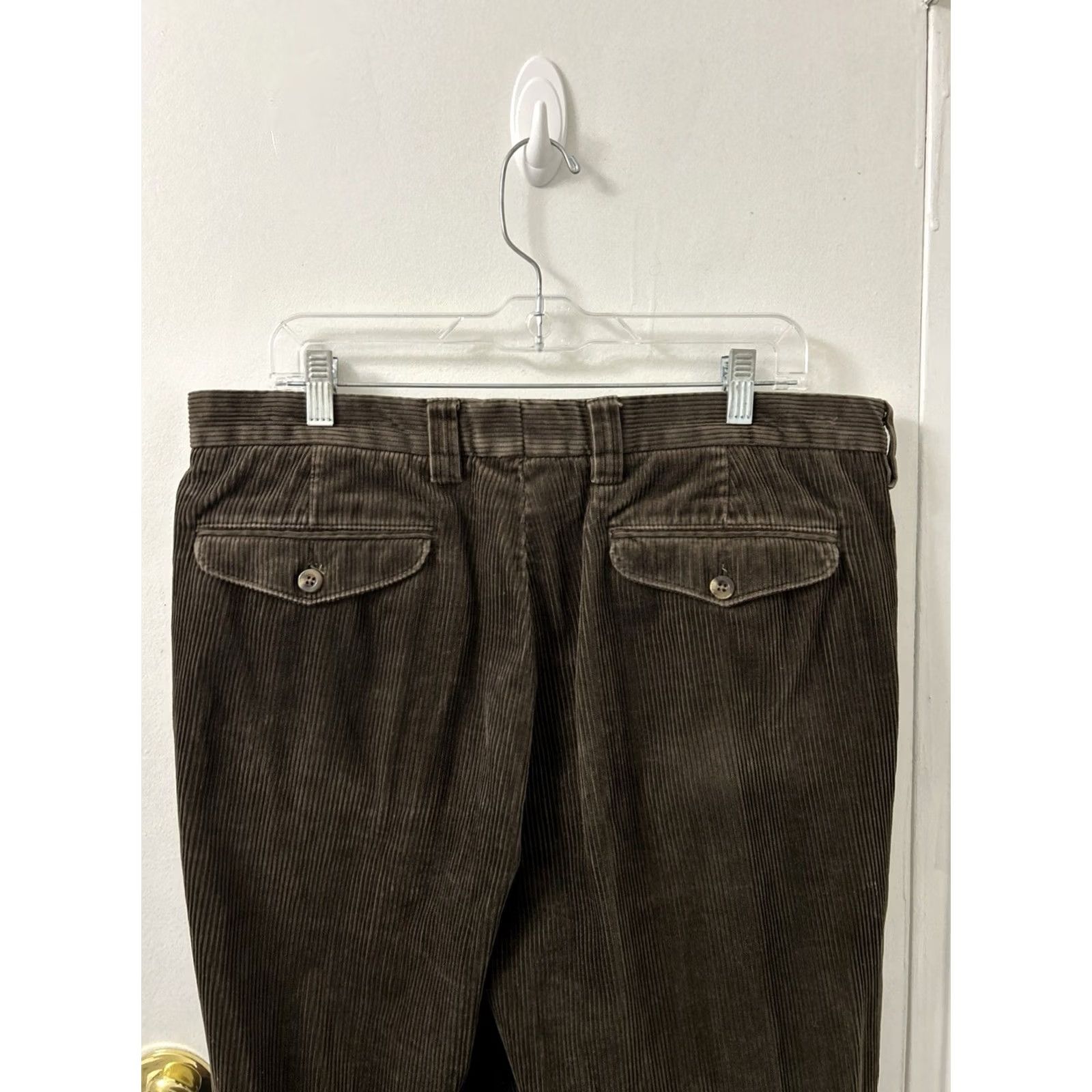 Vintage L.L. Bean Corduroy Pants Mens 36x30 Brown Pleated Relaxed Fit Trousers Pants Shirt? Size US 36 / EU 52 - 7 Thumbnail