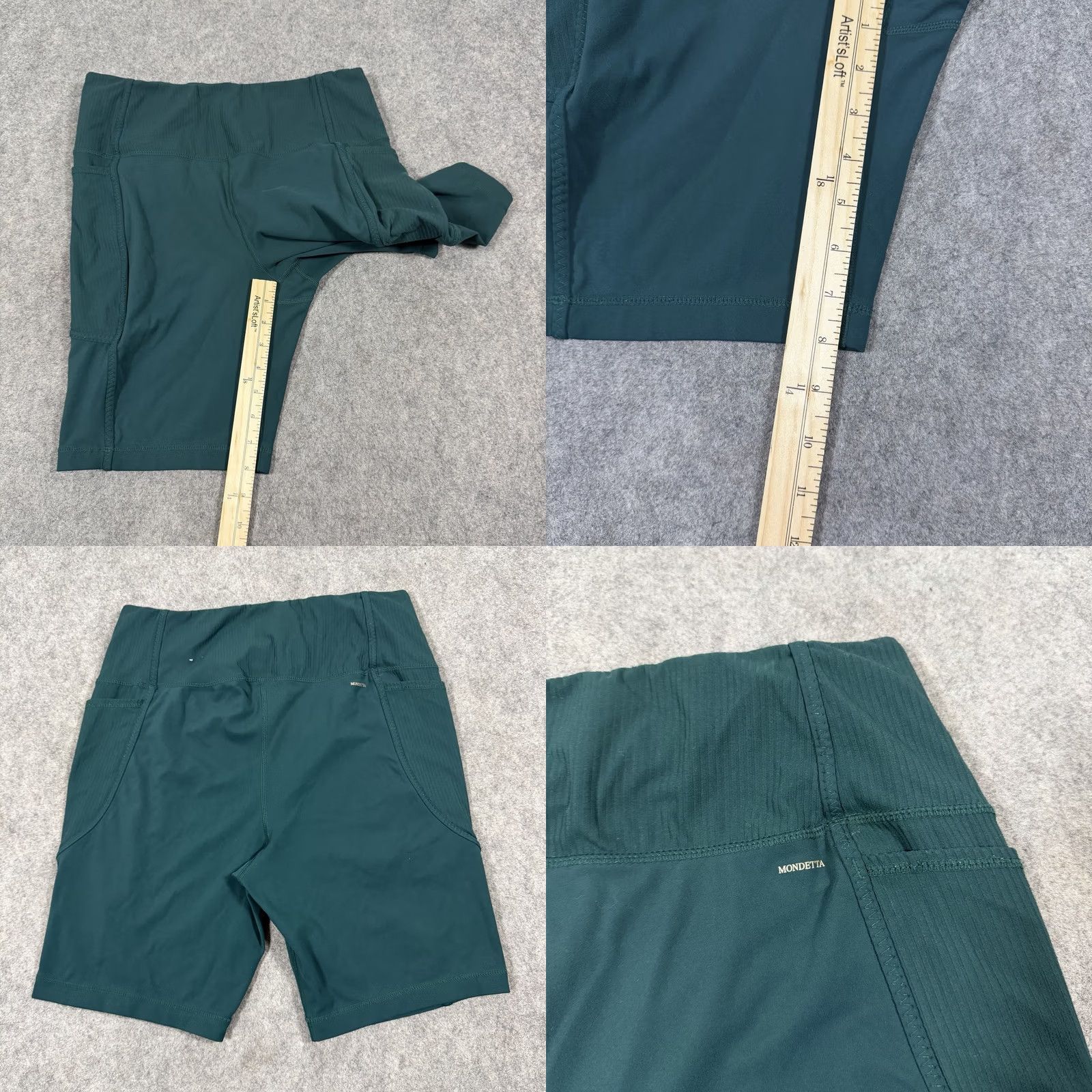 Vintage MONDETTA High Waist Performance Shorts Women's L Green Size 36" / US 14 / IT 50 - 9 Thumbnail