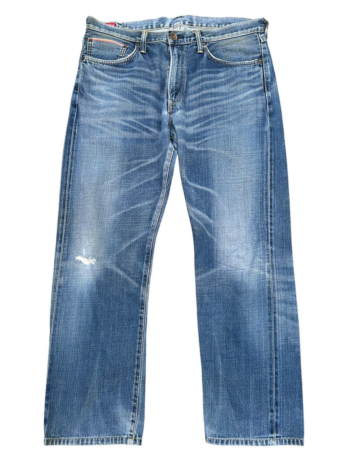 Kapital Buckle Back Vintage Edwin Selvedge Distressed Denim Jeans Size US 37 - 2 Thumbnail