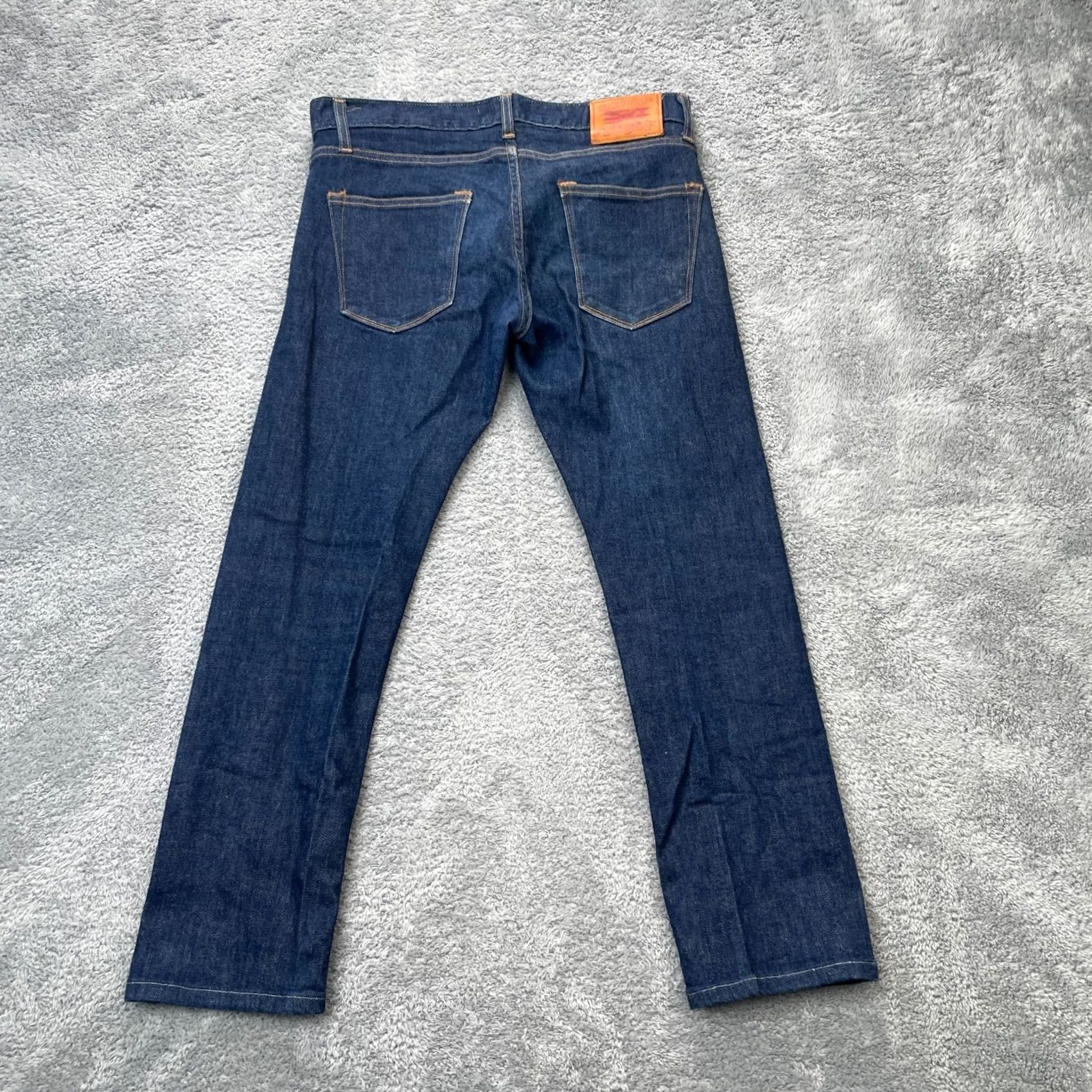 Denime Ace Rivington Jeans Womens 30 Blue Denim Tapered 5-Pocket Logo Stitch Dark Wash Regular 30in Inseam Mens Womens Girls Boys Size 30" / US 8 / IT 44 - 2 Thumbnail