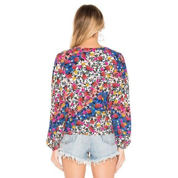 REVOLVE Majorelle Yara Floral Low Plunge Blouse Size XS / US 0-2 / IT 36-38 - 3 Thumbnail