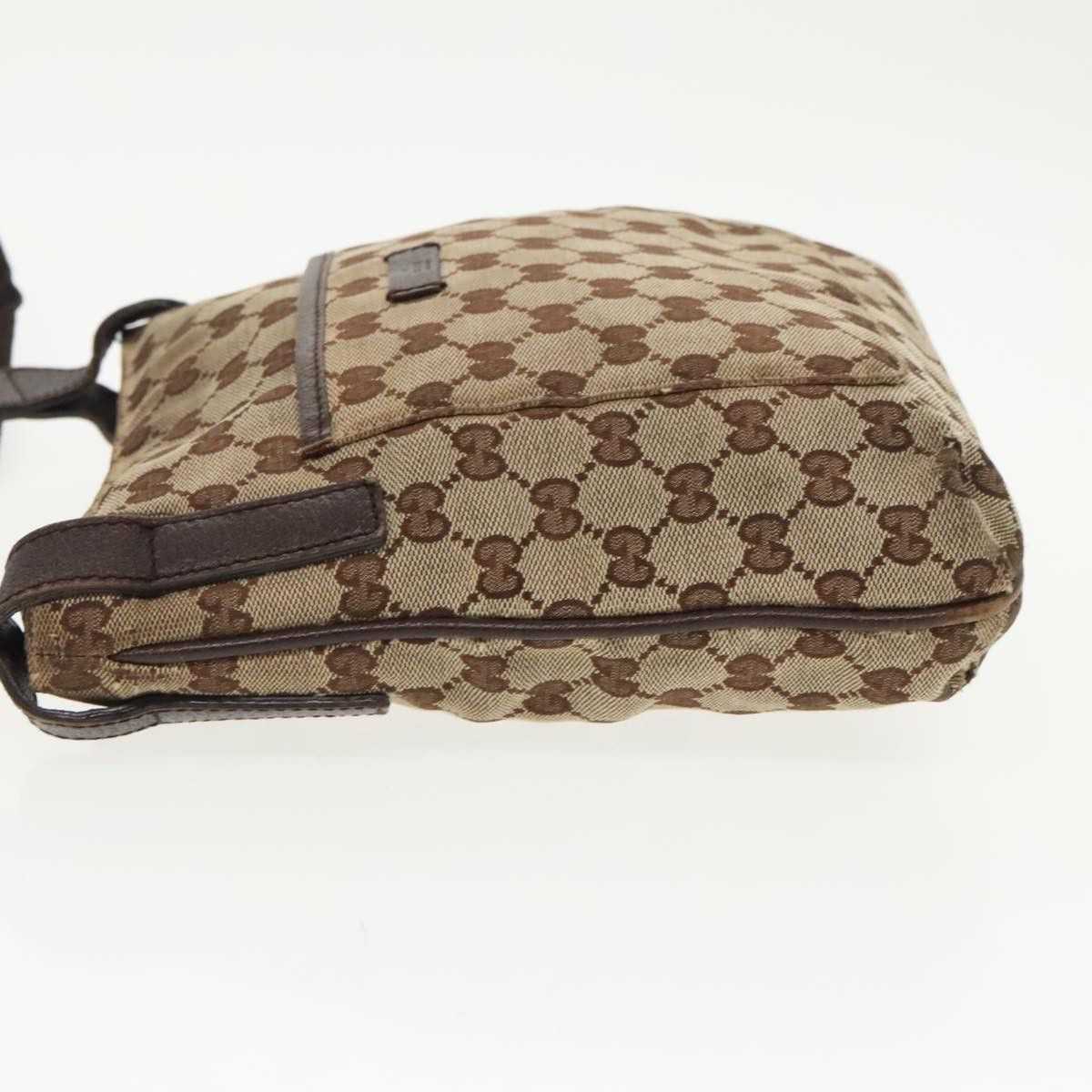 Gucci GUCCI GG Canvas Shoulder Bag Beige Dark Brown Silver Size ONE SIZE - 5 Thumbnail