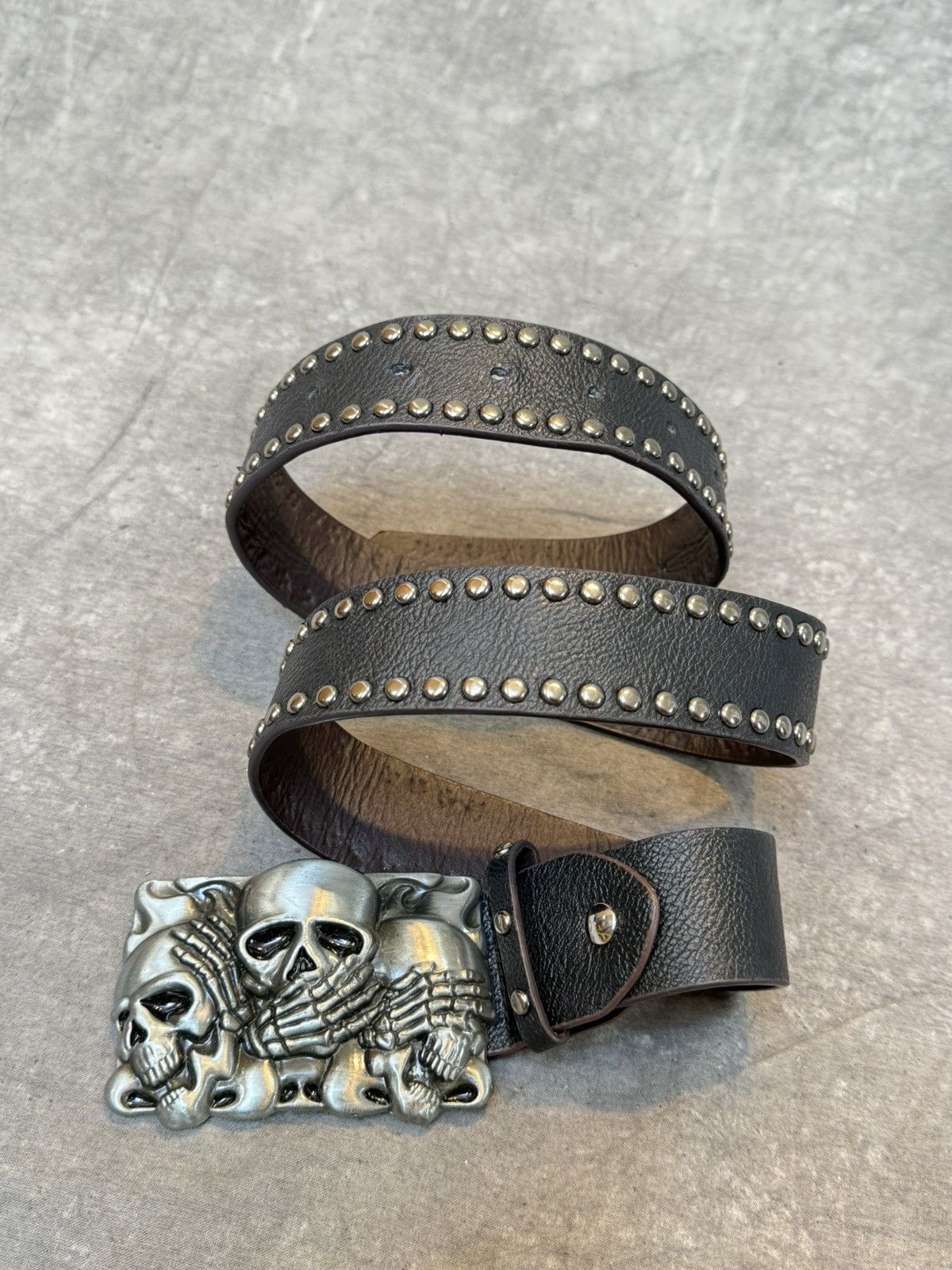 Japanese Brand × Vintage Vintage Leather Belt Japanese Style Rhinestones Punk Belt Size ONE SIZE - 2 Thumbnail