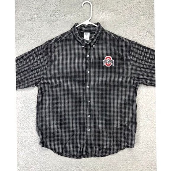 Vintage Ohio State Buckeyes Button Down Shirt Mens Large Black Plaid Knights Apparel Shirt Mens Large Black Plaid Buckeyes Size US L / EU 52-54 / 3 - 2 Thumbnail