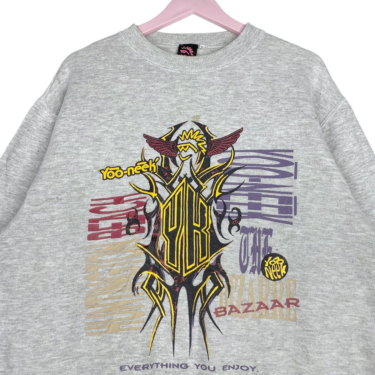 Designer × Vintage Yoo Neek Sweatshirt Crewneck Pullover Jumper Size US L / EU 52-54 / 3 - 2 Thumbnail