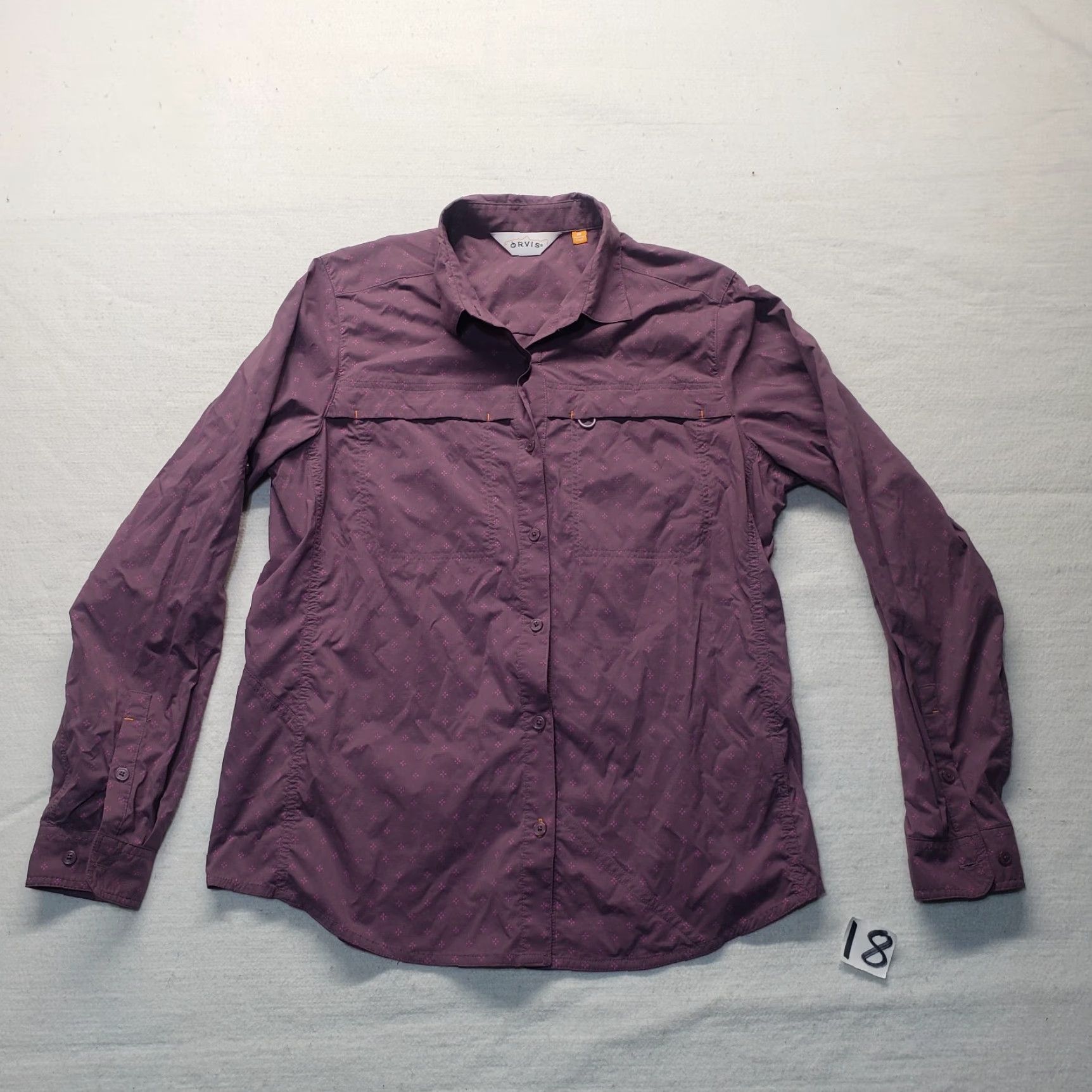 Orvis Orvis Shirt Men M Purple Short Sleeve Button-Up 100% Cotton Plaid/Checks Pocketed Button-Down Collar Size US M / EU 48-50 / 2 - 2 Thumbnail