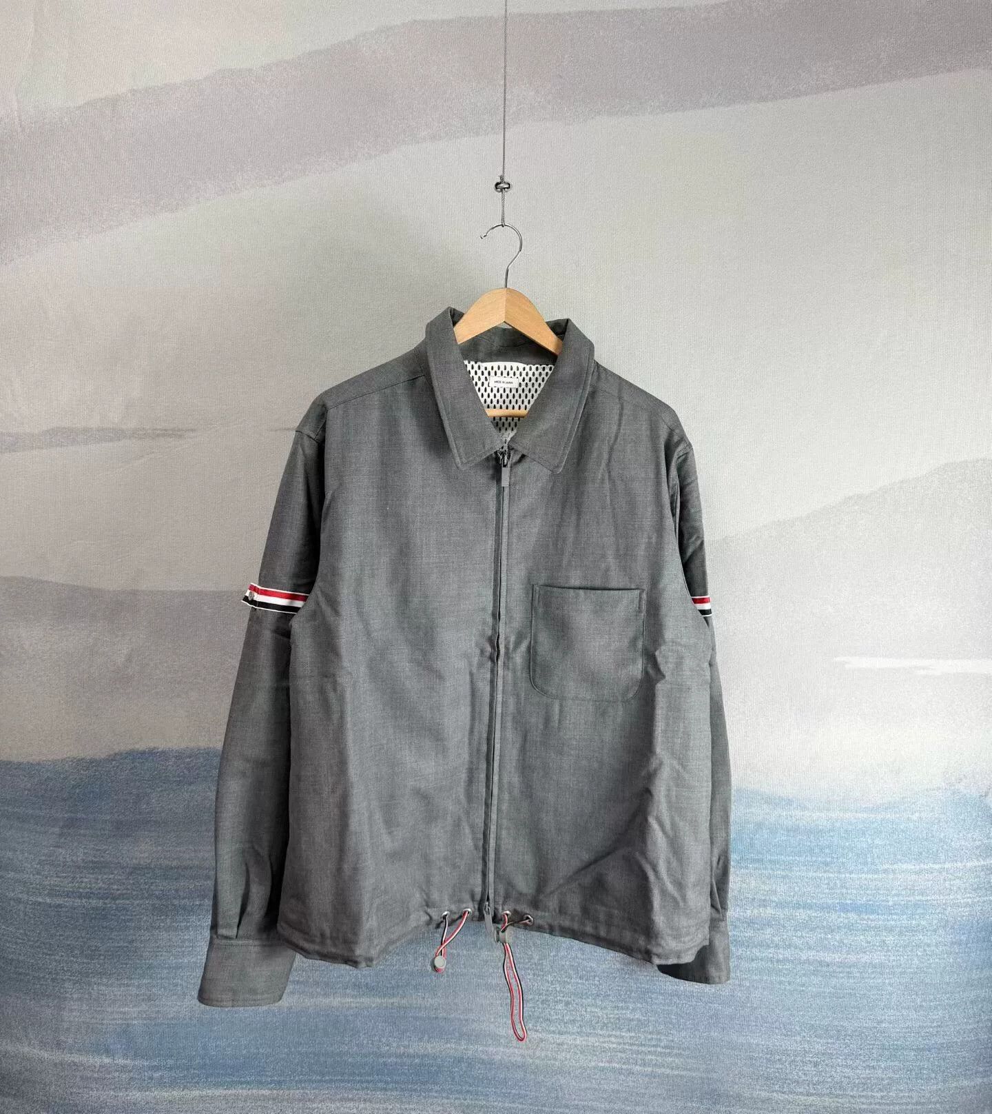 Thom Browne thom browne grey zip-up shirt jacket Size US M / EU 48-50 / 2 - 1 Thumbnail