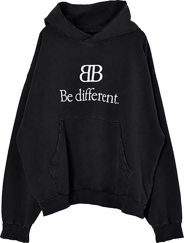 o1in1g0124 Medium Fit Hoodie in Black/White