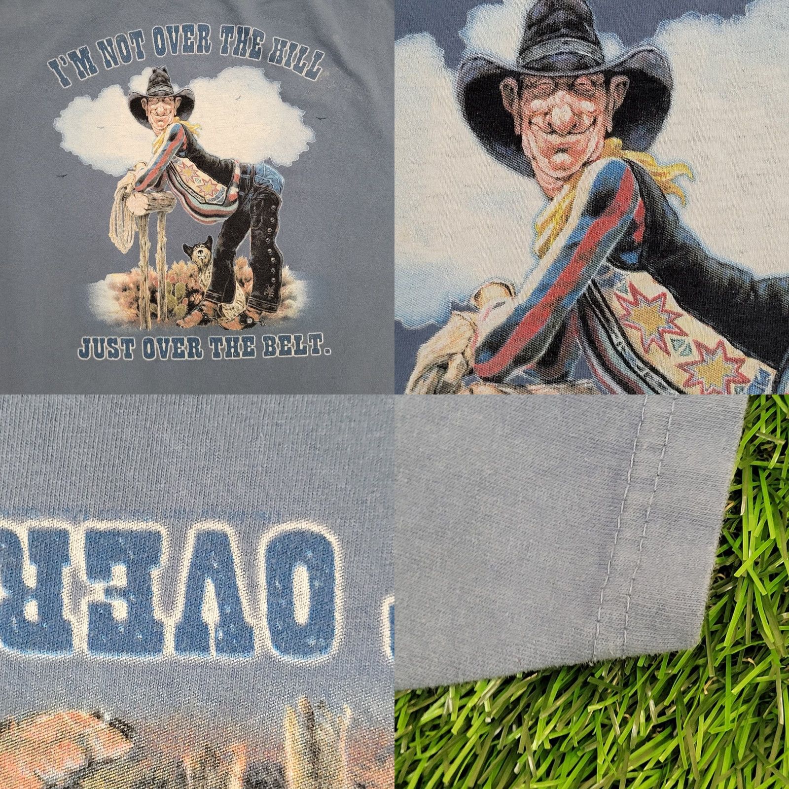 The Mountain VINTAGE 90s Cowboy Humor Shirt XL/2XL Blue Rodeo Logo 1990s Size US XXL / EU 58 / 5 - 9 Thumbnail
