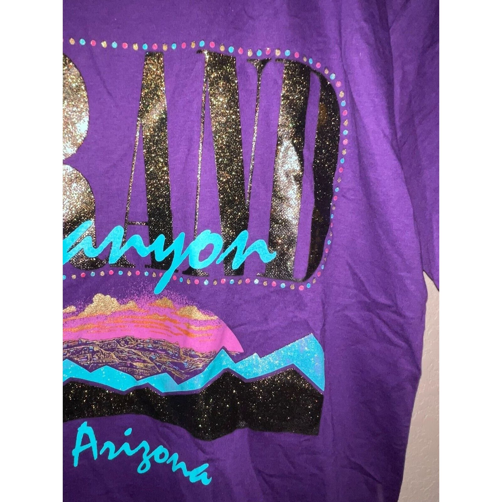 Jerzees Vintage Grand Canyon Shirt Arizona Purple Gold Tee VTG Large Size US L / EU 52-54 / 3 - 4 Thumbnail