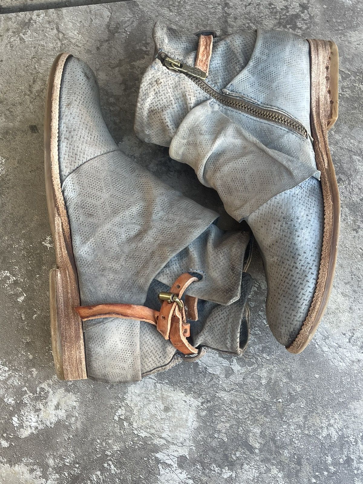 A.S.98 Airstep zipper boho biker distressed boot Size US 8 / EU 41 - 4 Thumbnail