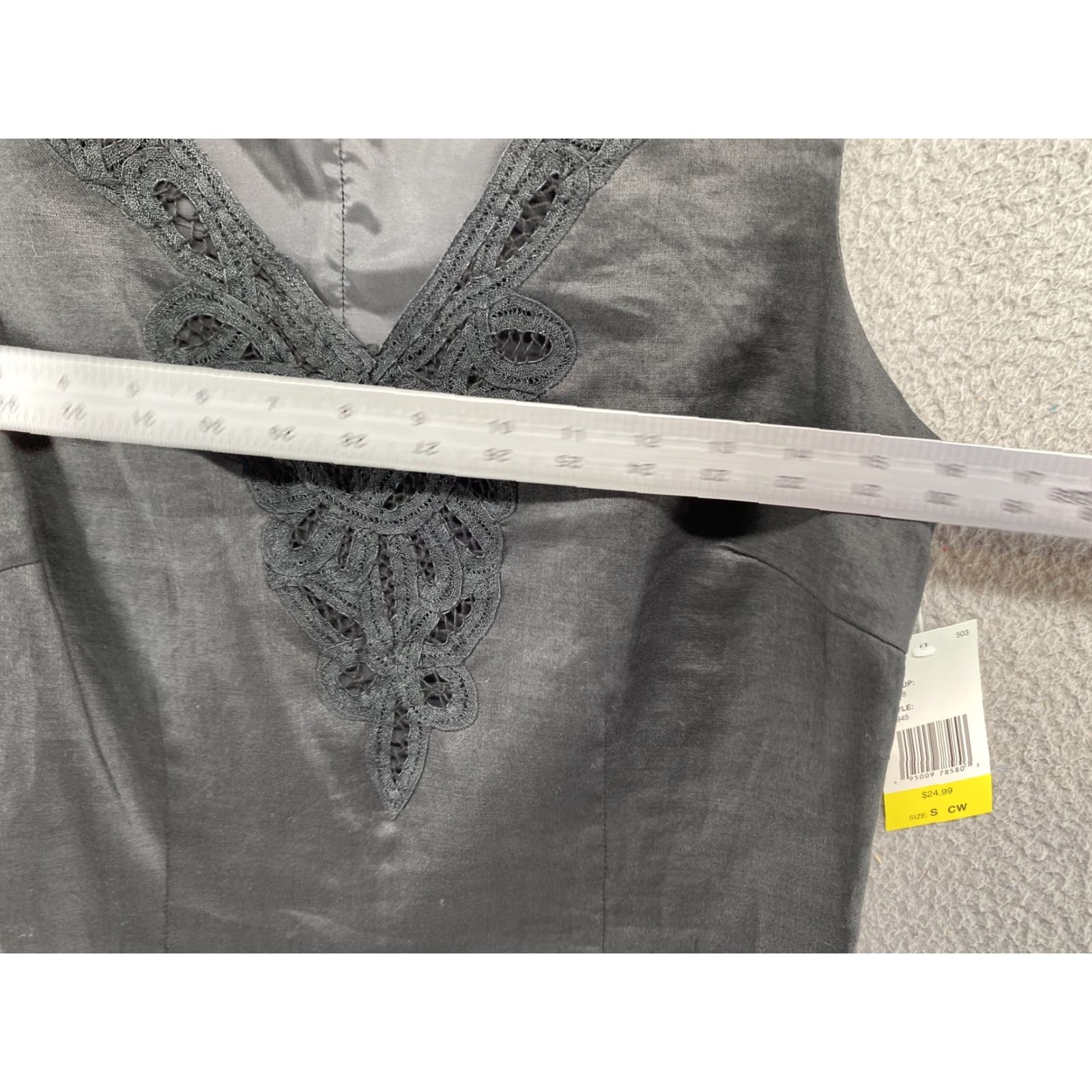 Vintage Junction West Women Black Ramie Lace Sleeveless Blouse Shirt Top S NEW Size S / US 4 / IT 40 - 5 Thumbnail