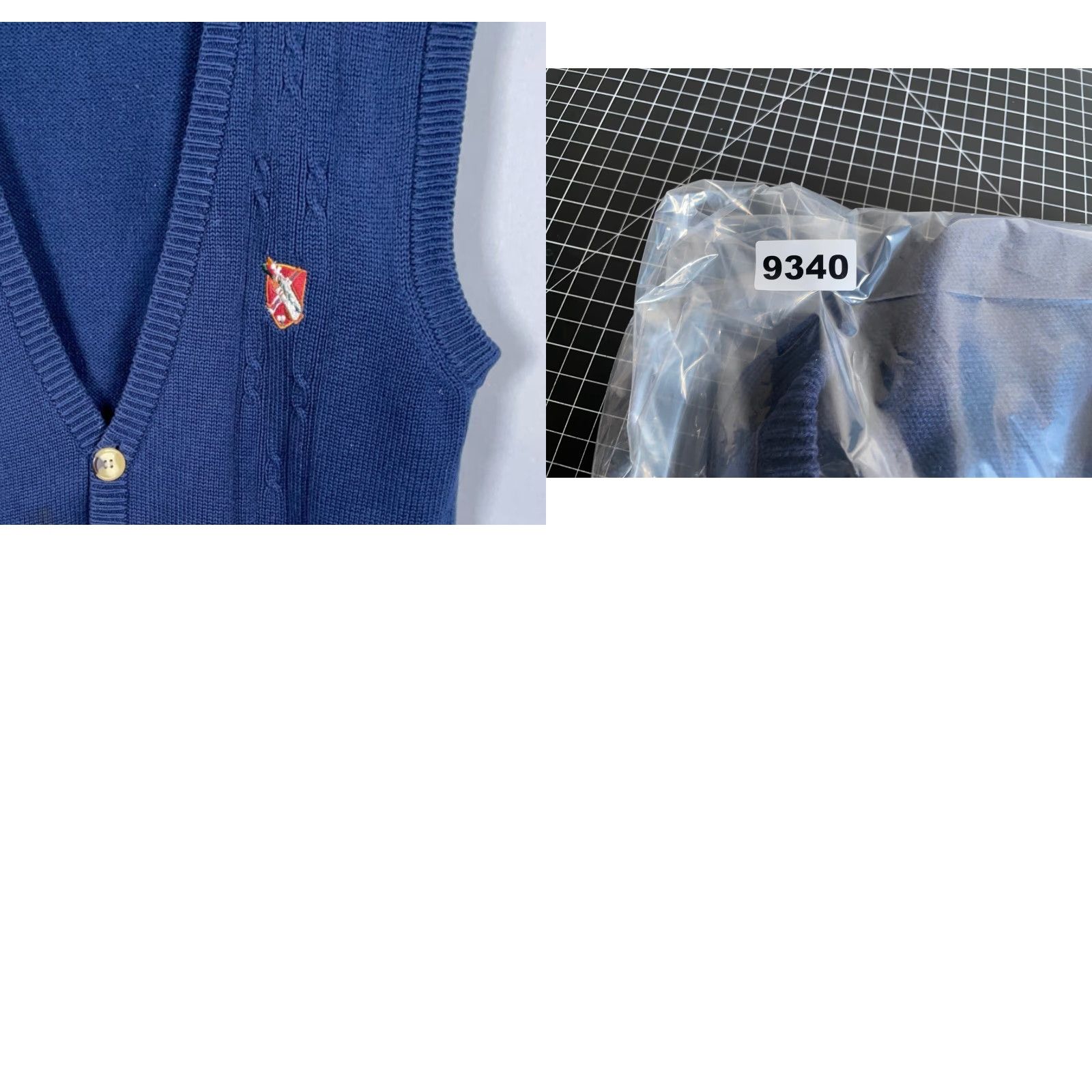 Vintage VINTAGE Hathaway Men's Sweater Vest Adult Large Cable Knit Cotton Preppy Golf Blue Size US L / EU 52-54 / 3 - 8 Thumbnail