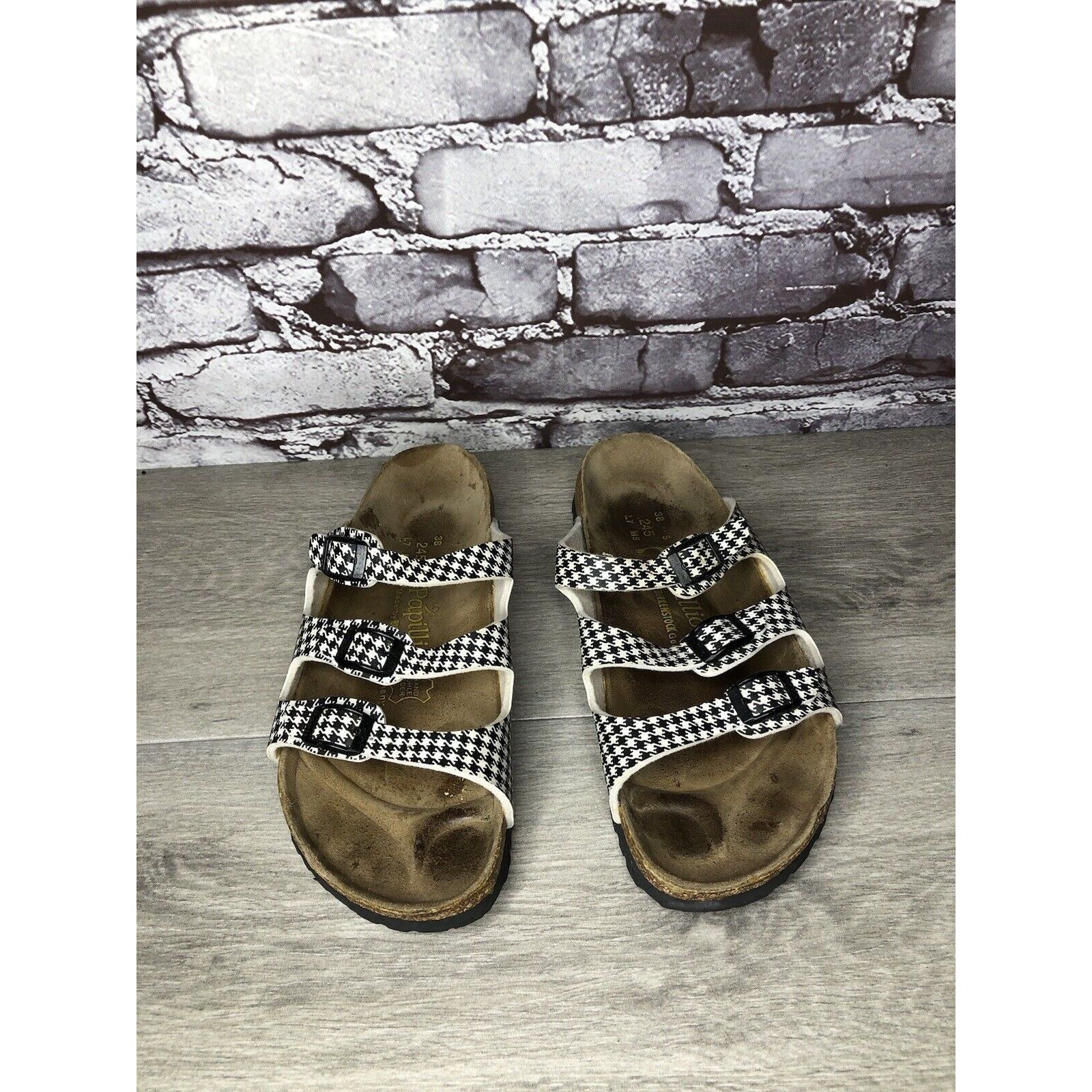 Birkenstock BIRKENSTOCK PAPILLIO Black White Leather Footbed Sandals Wom Size US 7.5 / IT 37.5 - 11 Thumbnail