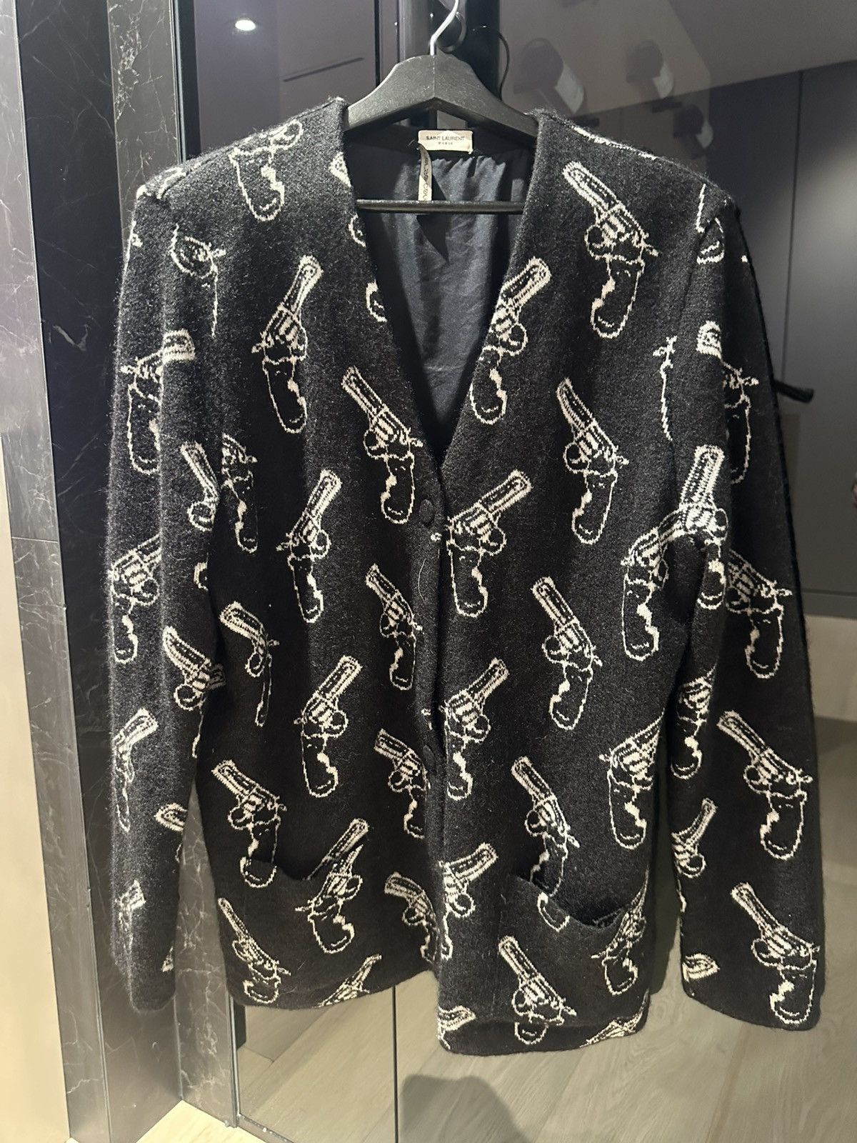 Saint Laurent Paris FW14 Pistol Gun Cardigan