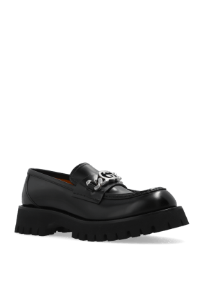 Gucci o1s1wg110125 Lug Sole Loafers in Black Size US 5 / IT 35 - 2 Thumbnail