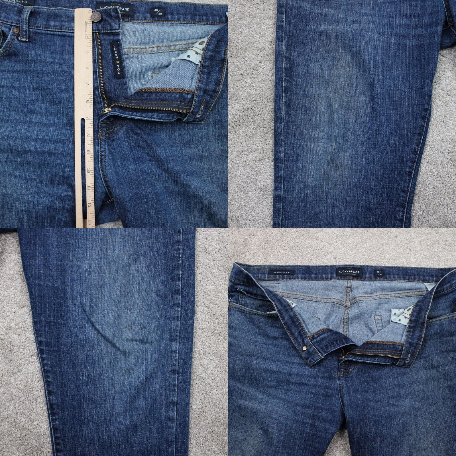 Lucky Brand Lucky Brand 410 Athletic Slim Jeans Men 40x30 Blue 5-Pocket Straight Leg Stretch Jeans Size US 40 / EU 56 - 8 Thumbnail