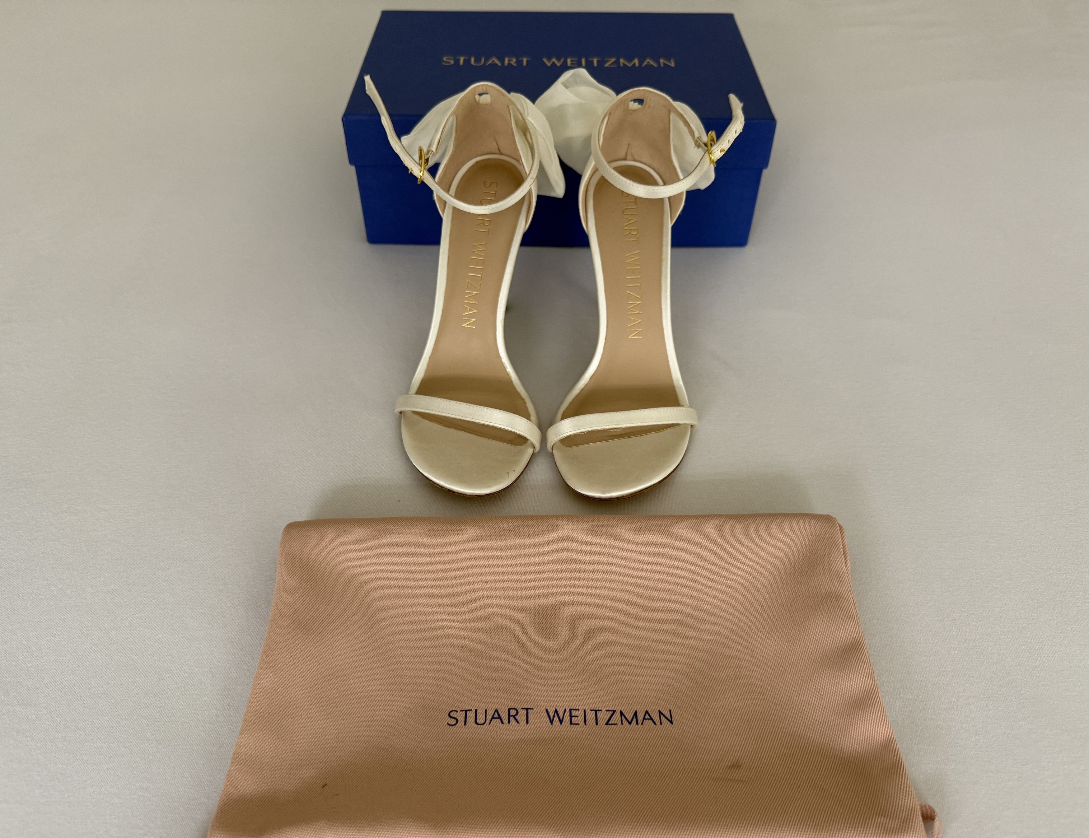 Stuart Weitzman Nudistsong Mesh Bow High Heels Size US 6.5 / IT 36.5 - 2 Thumbnail