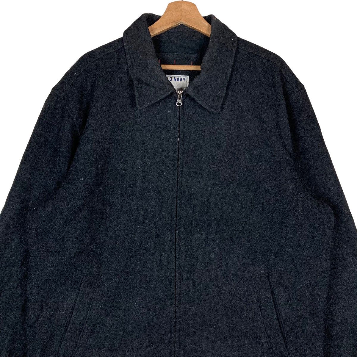 Old Navy Vintage Old Navy Plain Full Zipper Wool Jacket Size US XL / EU 56 / 4 - 2 Thumbnail