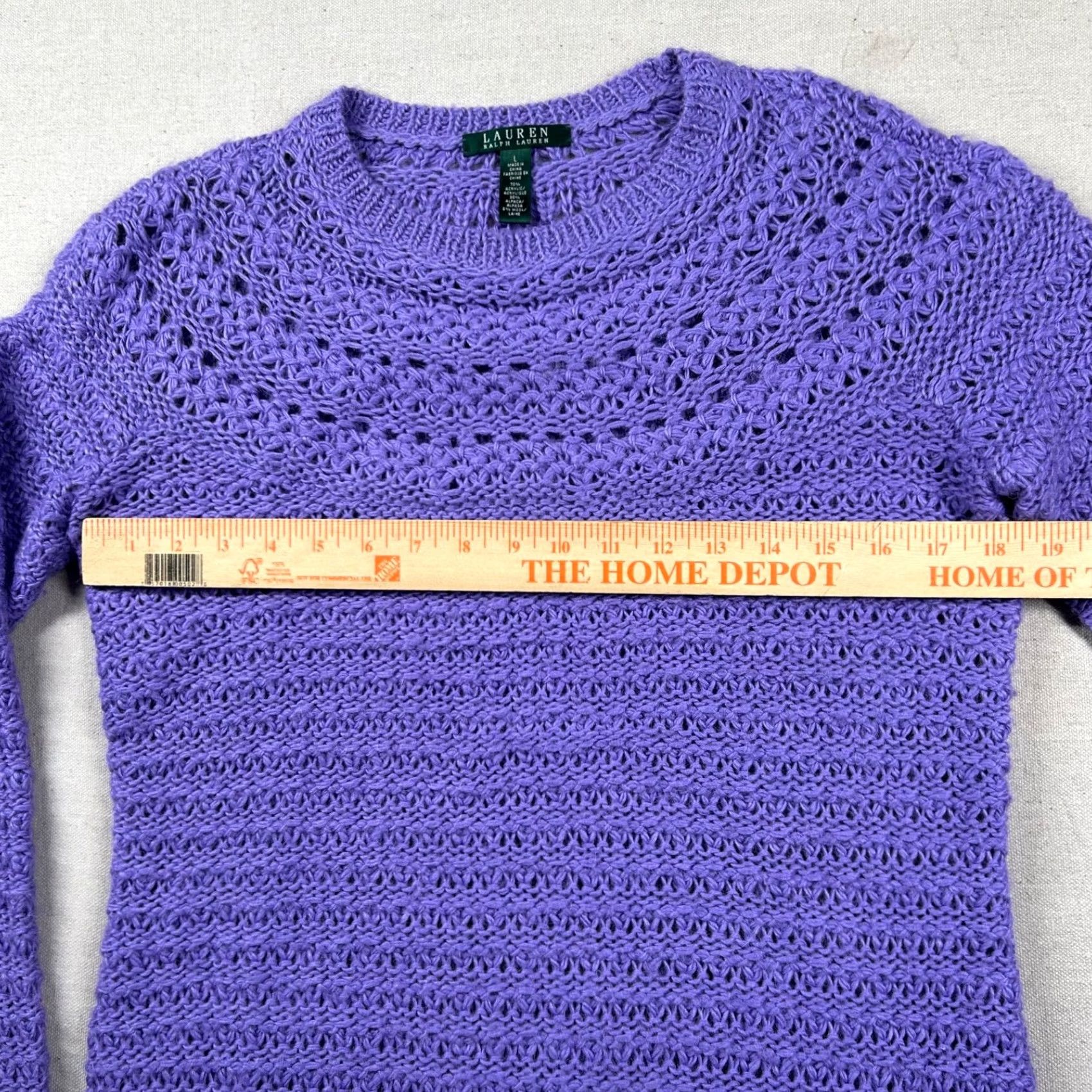Ralph Lauren VINTAGE Lauren Ralph Lauren Sweater Womens L Alpaca Blend Lilac Lavender Fair Isle Crew Neck Pullover Size L / US 10 / IT 46 - 5 Thumbnail