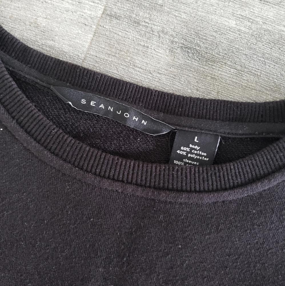 Sean John Black Detailed SJ Sweatshirt Long Sleeve Size US L / EU 52-54 / 3 - 3 Thumbnail